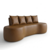 Sofa 3 Lugares Organico Ibiza 210 cm Corino Caramelo Vazzano