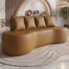 Sofa 3 Lugares Organico Ibiza 210 cm Corino Caramelo Vazzano