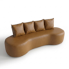 Sofa 3 Lugares Organico Ibiza 210 cm Corino Caramelo Vazzano
