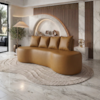 Sofa 3 Lugares Organico Ibiza 210 cm Corino Caramelo Vazzano