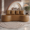 Sofa 3 Lugares Organico Ibiza 210 cm Corino Caramelo Vazzano