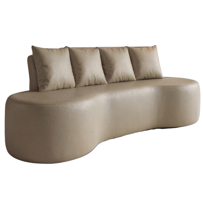 Sofa 3 Lugares Organico Ibiza 210 cm Corino Cobalto Vazzano