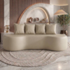 Sofa 3 Lugares Organico Ibiza 210 cm Corino Cobalto Vazzano
