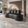Sofa 3 Lugares Organico Ibiza 210 cm Corino Preto Vazzano