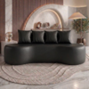 Sofa 3 Lugares Organico Ibiza 210 cm Corino Preto Vazzano