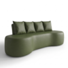 Sofa 3 Lugares Organico Ibiza 210 cm Corino Verde Selva Vazzano