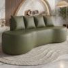 Sofa 3 Lugares Organico Ibiza 210 cm Corino Verde Selva Vazzano