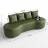 Sofa 3 Lugares Organico Ibiza 210 cm Corino Verde Selva Vazzano