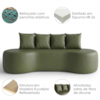 Sofa 3 Lugares Organico Ibiza 210 cm Corino Verde Selva Vazzano