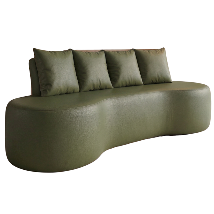 Sofa 3 Lugares Organico Ibiza 210 cm Corino Verde Selva Vazzano
