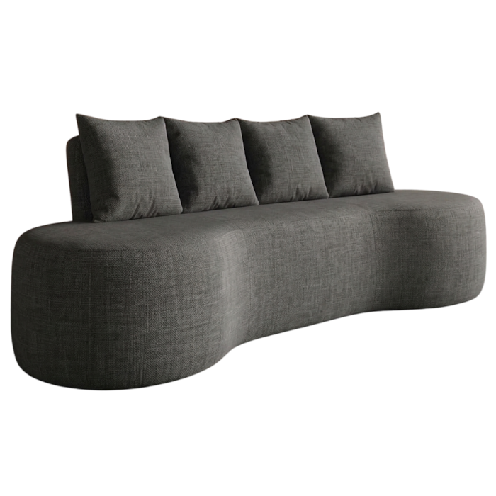 Sofa 3 Lugares Organico Ibiza 210 cm Linho Silver Vazzano