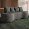 Sofa 3 Lugares Organico Ibiza 210 cm Linho Silver Vazzano
