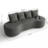 Sofa 3 Lugares Organico Ibiza 210 cm Linho Silver Vazzano