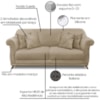 Sofa 3 Lugares Retro Polo 200cm Com Almofada Suede 1102 Ezz