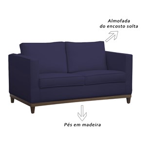Sofa Aspen Suede Azul E Mesas Laterais Bia Branco Dmonegatto