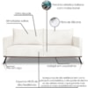 Sofa Aya 2 Lugares Para Sala De Estar 160cm Boucle 3302 Ezz