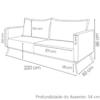 Sofa Aya 3 Lugares Para Sala De Estar 220cm Boucle 3300 Ezz