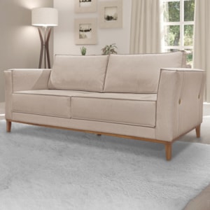 Sofa Balli 2 Lugares 170cm Pes Madeira Linho 221 Areia Ezz