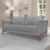 Sofa Balli 2 Lugares 170cm Pes Madeira Linho 221 Cinza Ezz