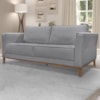 Sofa Balli 2 Lugares 170cm Pes Madeira Linho 221 Cinza Ezz