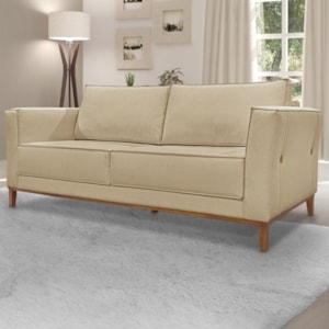 Sofa Balli 2 Lugares 170cm Pes Madeira Linho 221 Dourado Ezz