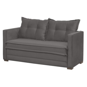 Sofa Cama 02 Lugares Londres Suede Cinza D'monegatto Sofa Cama 02 Lugares Londres Suede Cinza D'monegatto