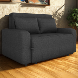 Sofa Cama 2 Lugares 138 cm Amora Linho Vancouver Chumbo Milani Store