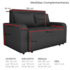 Sofa Cama 2 Lugares 138 cm Amora Linho Vancouver Chumbo Milani Store
