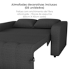 Sofa Cama 2 Lugares 138 cm Amora Linho Vancouver Chumbo Milani Store