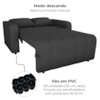 Sofa Cama 2 Lugares 138 cm Amora Linho Vancouver Chumbo Milani Store