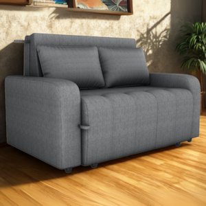 Sofa Cama 2 Lugares 138 cm Amora Linho Vancouver Cinza Milani Store