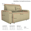 Sofa Cama 2 Lugares 138 cm Amora Linho Vancouver Palha Milani Store