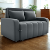 Sofa Cama 2 Lugares 138 cm Amora New Veludo E425 Cinza Milani Store
