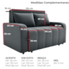 Sofa Cama 2 Lugares 138 cm Amora New Veludo E425 Cinza Milani Store