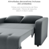 Sofa Cama 2 Lugares 138 cm Amora New Veludo E425 Cinza Milani Store
