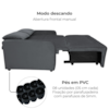 Sofa Cama 2 Lugares 138 cm Amora New Veludo E425 Cinza Milani Store