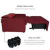 Sofa Cama 2 Lugares 138 cm Amora New Veludo E432 Vermelho Milani Store
