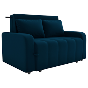 Sofa Cama 2 Lugares 138 cm Amora New Veludo E433 Azul Milani Store