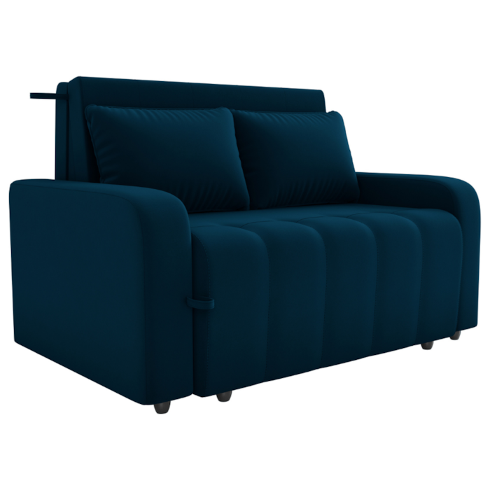 Sofa Cama 2 Lugares 138 cm Amora New Veludo E433 Azul Milani Store
