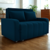 Sofa Cama 2 Lugares 138 cm Amora New Veludo E433 Azul Milani Store