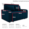 Sofa Cama 2 Lugares 138 cm Amora New Veludo E433 Azul Milani Store