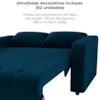 Sofa Cama 2 Lugares 138 cm Amora New Veludo E433 Azul Milani Store