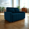 Sofa Cama 2 Lugares 138 cm Amora New Veludo E433 Azul Milani Store