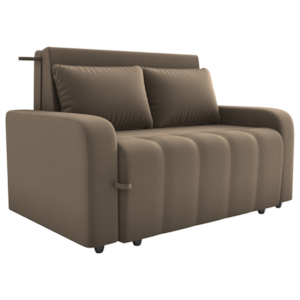 Sofa Cama 2 Lugares 138 cm Amora New Veludo E434 Marrom Claro Milani Store