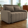 Sofa Cama 2 Lugares 138 cm Amora New Veludo E434 Marrom Claro Milani Store