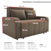 Sofa Cama 2 Lugares 138 cm Amora New Veludo E434 Marrom Claro Milani Store