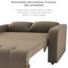 Sofa Cama 2 Lugares 138 cm Amora New Veludo E434 Marrom Claro Milani Store
