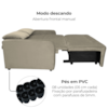 Sofa Cama 2 Lugares 138 cm Amora New Veludo E434 Marrom Claro Milani Store
