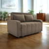 Sofa Cama 2 Lugares 138 cm Amora New Veludo E434 Marrom Claro Milani Store