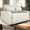 Sofa Cama 2 Lugares 138 cm Amora Tecido Boucle F492 Natural Milani Store